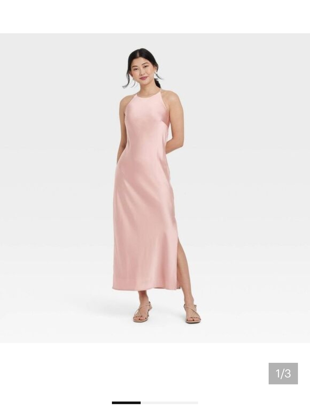 a new day Blush Pink Halter Maxi Slip Dress